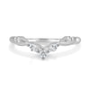 Veronica - Vintage Vine Marquise Accent Wedding Band - 18k White Gold