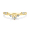 Veronica - Vintage Vine Marquise Accent Wedding Band - 18k Yellow Gold