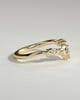 Veronica - Marquise-Round Accent Stones with Vine Band Wedding Ring - 18k Yellow Gold