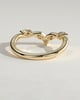Veronica - Marquise-Round Accent Stones with Vine Band Wedding Ring - 18k Yellow Gold