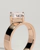 Vicki - Asscher Solitaire with Cigar band - 18k Rose Gold