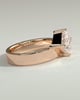 Vicki - Asscher Solitaire with Cigar band - 18k Rose Gold