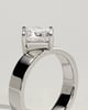 Vicki - Asscher Solitaire with Cigar band - 18k White Gold
