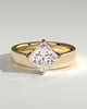 Vicki - Asscher Solitaire with Cigar band - 18k Yellow Gold