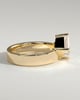 Vicki - Asscher Solitaire with Cigar band - 18k Yellow Gold