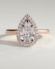 Viola  5 Claw Cathedral Pear Halo - 18k Rose Gold