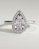 Viola  5 Claw Cathedral Pear Halo - 18k White Gold