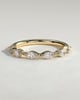 Violet - Marquise Accent Stone Wedding Ring - 18k Yellow Gold