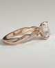 Violetta - Elongated Cushion Claw Solitaire with Hidden Halo and Twisted Alternating Pave Band Engagement Ring - 18k Rose Gold