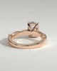 Violetta - Elongated Cushion Claw Solitaire with Hidden Halo and Twisted Alternating Pave Band Engagement Ring - 18k Rose Gold