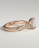 Violetta - Elongated Cushion Claw Solitaire with Hidden Halo and Twisted Alternating Pave Band Engagement Ring - 18k Rose Gold