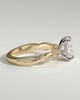 Violetta - Elongated Cushion Claw Solitaire with Hidden Halo and Twisted Alternating Pave Band Engagement Ring - 18k Yellow Gold / 18k White Gold