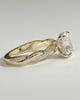 Violetta - Elongated Cushion Claw Solitaire with Hidden Halo and Twisted Alternating Pave Band Engagement Ring - 18k Yellow Gold