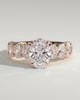 Vivianne - Oval Claw Solitaire with Half Eternity Oval Band and Hidden Halo Engagement Ring - 18k Rose Gold High Setting