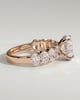 Vivianne - Oval Claw Solitaire with Half Eternity Oval Band and Hidden Halo Engagement Ring - 18k Rose Gold High Setting