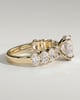 Vivianne - Oval Claw Solitaire with Half Eternity Oval Band and Hidden Halo Engagement Ring - 18k Yellow Gold High Setting