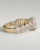 Vivianne - Oval Claw Solitaire with Half Eternity Oval Band and Hidden Halo Engagement Ring - 18k Yellow Gold Low Setting