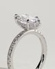 Waverly - 6 Claw Marquise Solitaire with Hidden Halo and Pav - 18k White Gold