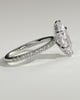 Waverly - 6 Claw Marquise Solitaire with Hidden Halo and Pav - 18k White Gold
