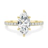 Waverly - 6 Claw Marquise Solitaire with Hidden Halo and Pav - 18k Yellow Gold