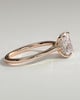 Wendy - Elongated Cushion Claw Solitaire with Hidden Halo, Tapered Band and Cathedral High Setting Engagement Ring - 18k Rose Gold