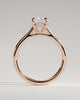 Wendy - Elongated Cushion Claw Solitaire with Hidden Halo, Tapered Band and Cathedral High Setting Engagement Ring - 18k Rose Gold
