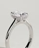 Wendy - 4 Claw Elongated Cushion Solitaire - 18k White Gold
