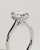 Wendy - Elongated Cushion Claw Solitaire with Hidden Halo, Tapered Band and Cathedral High Setting Engagement Ring - 18k White Gold