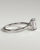 Wendy - Elongated Cushion Claw Solitaire with Hidden Halo, Tapered Band and Cathedral High Setting Engagement Ring - 18k White Gold