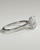 Wendy - Elongated Cushion Claw Solitaire with Hidden Halo, Tapered Band and Cathedral High Setting Engagement Ring - 18k White Gold