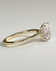 Wendy - Elongated Cushion Claw Solitaire with Hidden Halo, Tapered Band and Cathedral High Setting Engagement Ring - 18k Yellow Gold