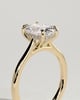 Wendy - Elongated Cushion Claw Solitaire with Hidden Halo, Tapered Band and Cathedral High Setting Engagement Ring - 18k Yellow Gold