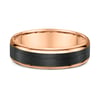 William Mens Wedding Ring - 9k Rose Gold / Carbon Fibre
