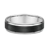 William Mens Wedding Ring - 9k White Gold / Carbon Fibre