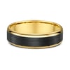 William Mens Wedding Ring - 9k Yellow Gold / Carbon Fibre