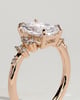 Radiant 4 Claw Solitaire with Clustered Round Shoulder Stones Engagement Ring - 18k Rose Gold