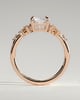 Radiant 4 Claw Solitaire with Clustered Round Shoulder Stones Engagement Ring - 18k Rose Gold