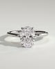 Wilma - Six Claw Oval Solitaire - 18k White Gold