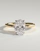 Wilma - Six Claw Oval Solitaire - 18k Yellow Gold / 18k White Gold