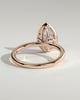 Winslet - Pear Bezel Solitaire with Petal Gallery Engagement Ring - 18k Rose Gold