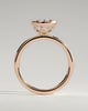 Winslet - Pear Bezel Solitaire with Petal Gallery Engagement Ring - 18k Rose Gold