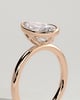 Winslet - Pear Bezel Solitaire with Petal Gallery Engagement Ring - 18k Rose Gold