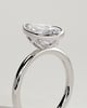 Winslet - Pear Bezel Solitaire with Petal Gallery Engagement Ring - 18k White Gold