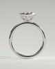 Winslet - Pear Bezel Solitaire with Petal Gallery Engagement Ring - 18k White Gold