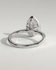 Winslet - Pear Bezel Solitaire with Petal Gallery Engagement Ring - 18k White Gold