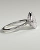 Winslet - Pear Bezel Solitaire with Petal Gallery Engagement Ring - 18k White Gold