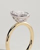 Winslet - Pear Bezel Solitaire with Petal Gallery Engagement Ring - 18k Yellow Gold / 18k White Gold