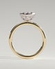 Winslet - Pear Bezel Solitaire with Petal Gallery Engagement Ring - 18k Yellow Gold / 18k White Gold