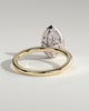 Winslet - Pear Bezel Solitaire with Petal Gallery Engagement Ring - 18k Yellow Gold / 18k White Gold