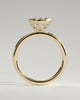 Winslet - Pear Bezel Solitaire with Petal Gallery Engagement Ring - 18k Yellow Gold